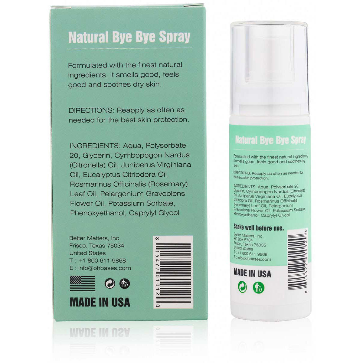 Natural Bye Bye Spray - OhBases